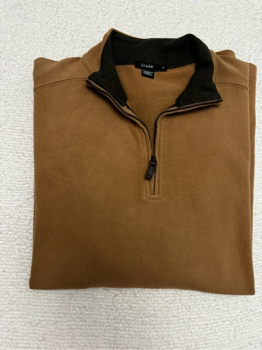 J. Crew Men’s Caramel Brown Half-Zip Pullover